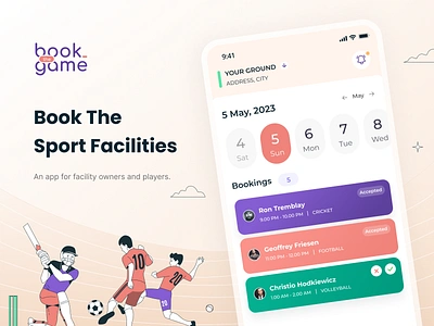 BookTheGame - UI/UX Design & Development android app app development application graphic design ios app mobile app mobile apps ui ux vector design web design