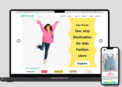 Light UI screens - Ecommerce website with products for kids ecommerce interaction design kids kids product light ui responsive ui uiux