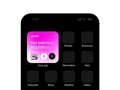 Cruz: Widget bank banking card cards cruz design exchange finance fintech pay product renat renua stickers sticket transfer ui ux web3 widget