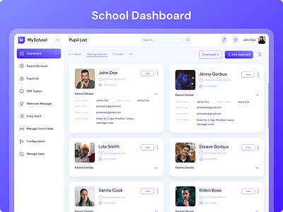 School Dashboard Concept dashboard school dashboard ux design web app web design