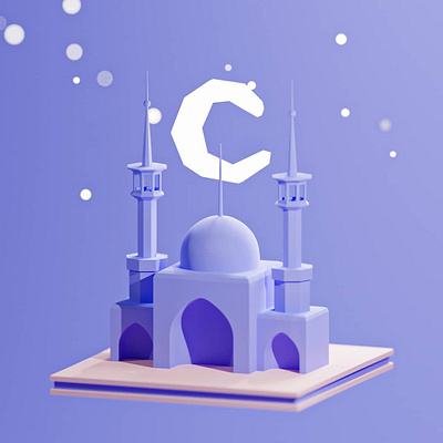 Ramadan Mosque 3d illustration 3d modeling blender ramadan