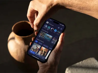 Game Streaming app | Home screen design game streaming app gaming app interaction design mobile app mobile application product design streaming app ui uiux user experience youtube clone
