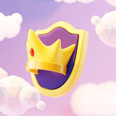 Crown in Sky 3d illustration 3d modeling 3d render blender crown