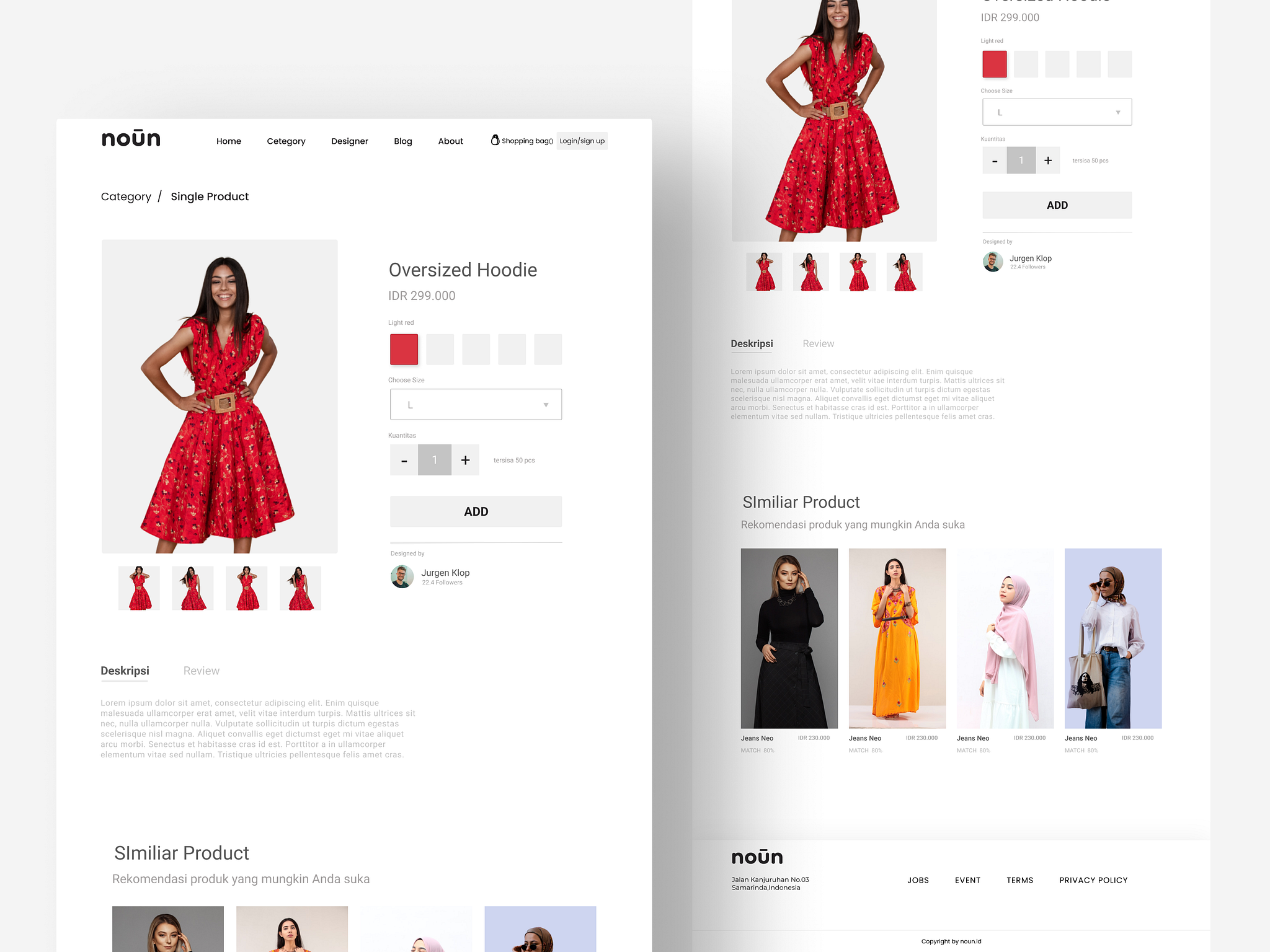 Noun Fashion Website Design by Muhammad Fajar Fiandhika on Dribbble