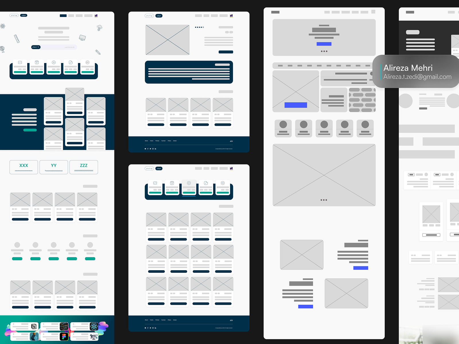 Lofi Wireframes from different projects by Alireza Mehri on Dribbble