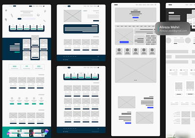 Lofi Wireframes from different projects box concept content design div flat graphic design illustration landing lofi logo lowfi main minimal text typography ui ux vector wireframe