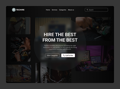 Techire Hero hero hero section landing page ui ui design uiux uiux design user experience user interface ux design web design web ui