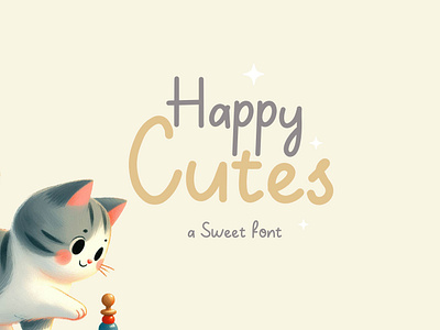 Happy Cutes - a Sweet Pet Font adorable font cat font charming font cute cute font display font dog font font pet font pretty font typeface
