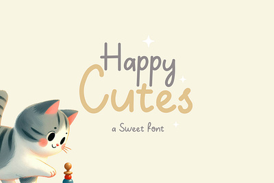 Happy Cutes - a Sweet Pet Font adorable font cat font charming font cute cute font display font dog font font pet font pretty font typeface
