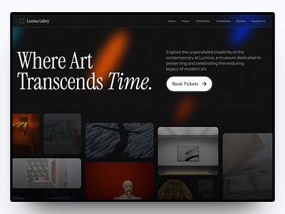 Lumina Gallery - Museum Website Design branding design gallery graphic design landing page museum ui web design website