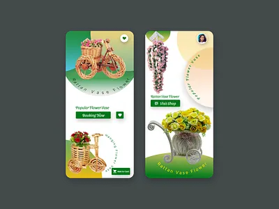 Rattan Vase Flower App Design 3d animation app branding design graphic design illustration logo motion graphics typography ui ui concept ui concept design ui designer ui optimization ui trends uidesign ux vector web