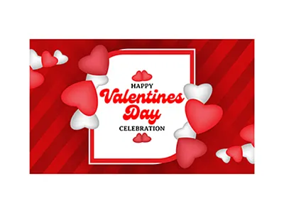 Valentine's Day Celebration Web Banner/YouTube Thumbnail adobe illustrator happy valentines day video thumbnail web banner youtube thumbnail