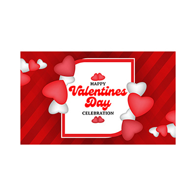 Valentine's Day Celebration Web Banner/YouTube Thumbnail adobe illustrator happy valentines day video thumbnail web banner youtube thumbnail