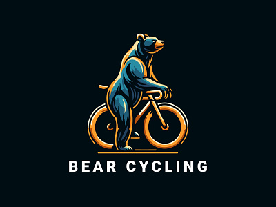 Bear Cycling Logo animals bear cycling bear for sale bears bloggers branding cute bear logo racing security strenght strong ui ux vector wild wildlife