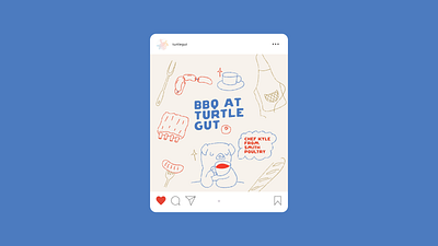 Turtle gut coffee shop post & illustration bbq coffee shop social media turtle