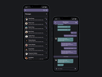 Direct messages app complementarycolors design directmessage mobiledesign ui uiux ux visualdesign