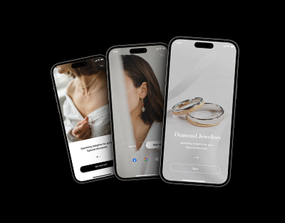 Jewellery store - Walkthrough screens branding ios mobileui ui uiux