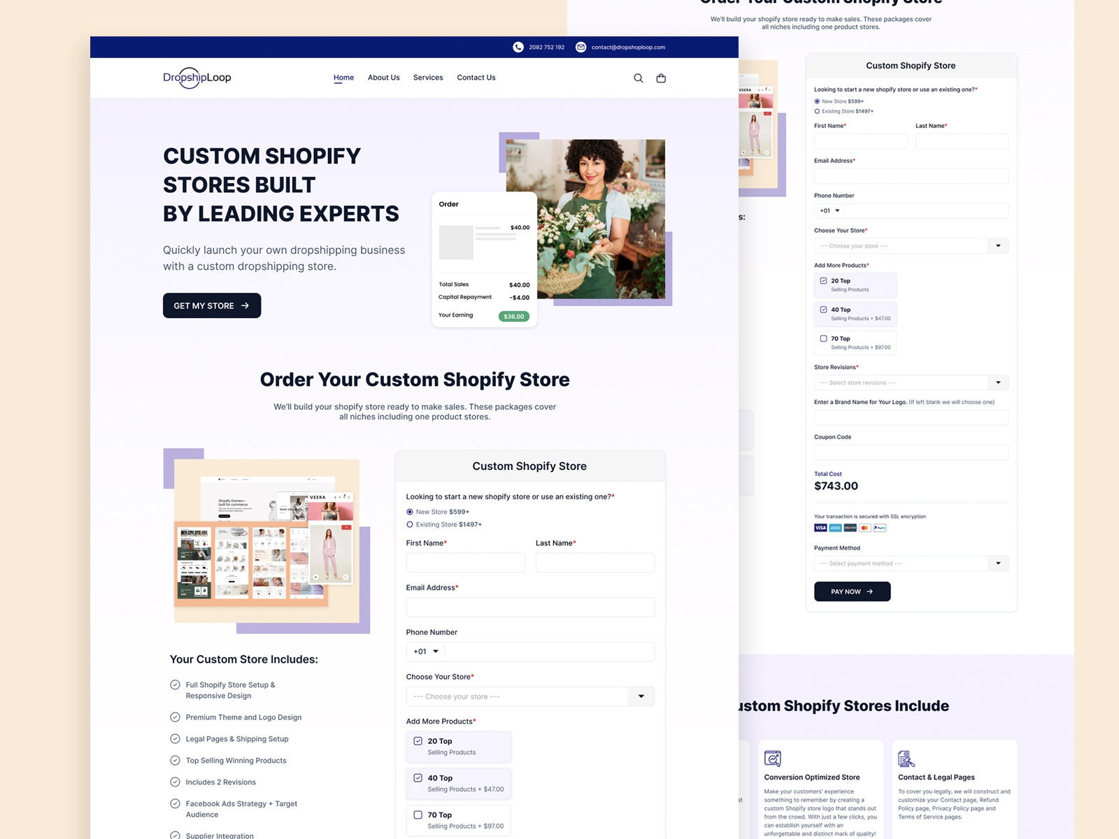 shopify landing page ai