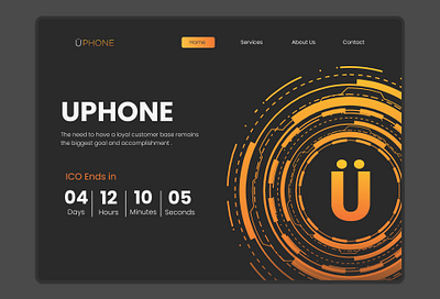 Cryptocurrency Website (UPHONE) crypto landing page uiux website