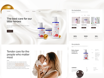 Cosmetic landing page children childrens cosmetics cosmetics cosmetics store cosmetics website design figma landing landingpage minimalism shop ui website white