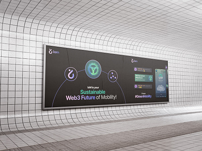 Green mobility global blockchain network banner design for IOM ad design advertisement banner banner design brand design branding clean design futuristic graphic design minimal network post post design poster poster design social media tech technology web3