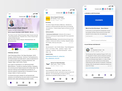 Mobile Web Portfolio - LinkedIn & Dribbble API api app branding design developer linkedin mobile mobile design portfolio responsive ui ux web web design web development