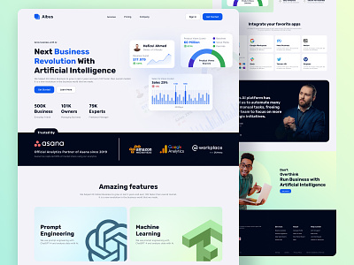 Aibus - Ai Business Analytics SaaS Website ai design saas saas app saas application saas design saas home page saas landing page saas project saas software saas web saas website ui ui design user experience design user interface design ux ux design web app website design