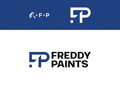 Freddy Paints Monogram Logo flat logo fp logo logo design logodesign logos logotype minimalist logo monogram monogram logo paint logo paints