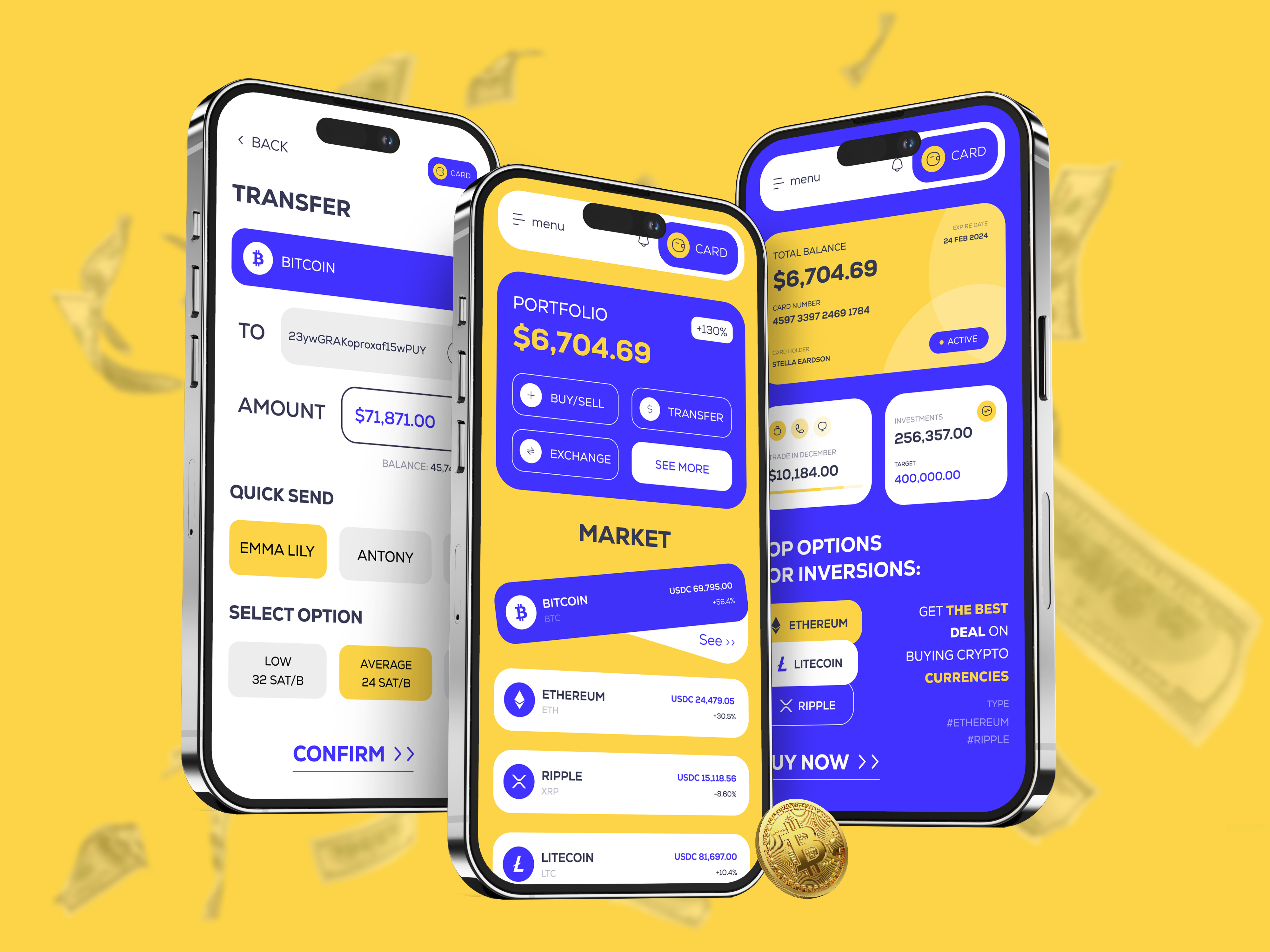 Crypto Mobile App 3d app app design branding design graphic design illustration logo mobile app ui motion graphics typography ui uiux ux