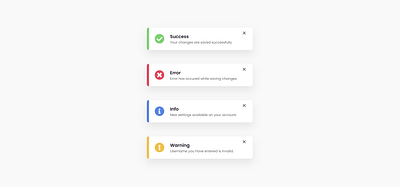 Toast Messages css html ui webdesign