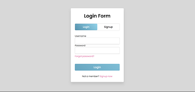Tabbed Login and Signup Page css html ui webpage