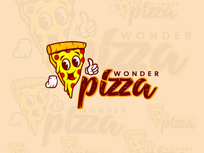 Wonder Pizza Logo Design branding graphic design logo mockup ui