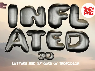 TROFCOLOR - Inflated 3D Letters & Numbers 3d branding design download elements free free download graphic design illustration logo