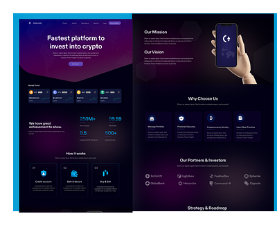 Crypto Landing page Design in Figma branding design designers illustration ui uidesign uiux web web deisgn website design