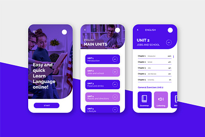 Application Learn Language design figma ui ui ux design ux