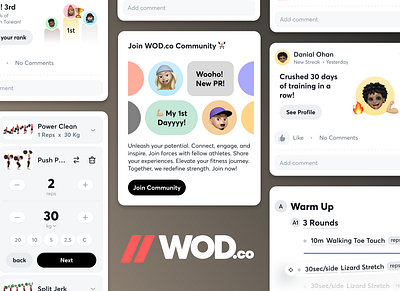 WOD.co Alpha 2.0 athletes coach community dashboard design gym leaderboard movement performance ui ux workout