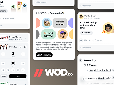 WOD.co Alpha 2.0 athletes coach community dashboard design gym leaderboard movement performance ui ux workout