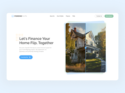 Funding Company Website Design blue clean financial funding green minimalist renovation ui ux website white
