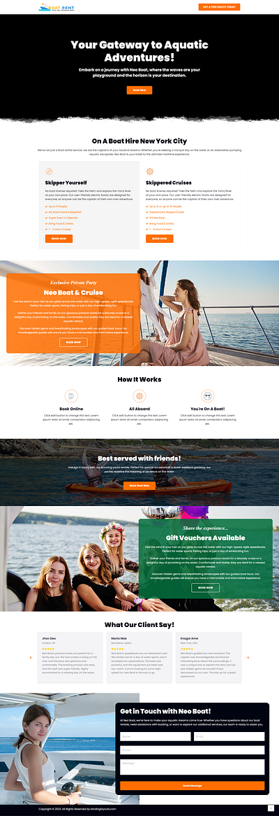 Superior Boat And Yacht Rental Lead Generation Landing Page design landing page lead generation template wordpress