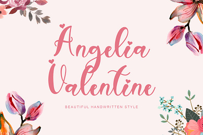 Angelia Valentine beautiful branding design font font design graphic design handwritten illustration invitations logo script ui valentine wedding