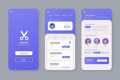 Barber Shop Booking App adobe xd design figma ui ui design ui ux design ux