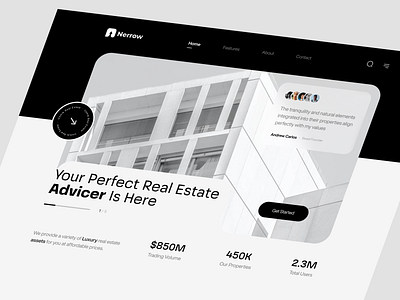 Real Estate Website ✨ apartment architecture black and white homepage house landing page landing page design real estate real estate agency real estate agency website real estate platform real estate website ui ui design uiux web design website