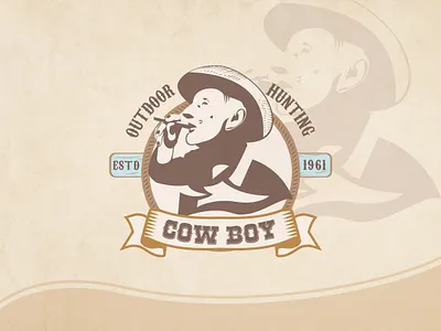 Cowboy Vintage Mascot Logo branding illustration logo design logo designer logo type mascot logo minimalist logo design vector vintage logo vintage mascot logo