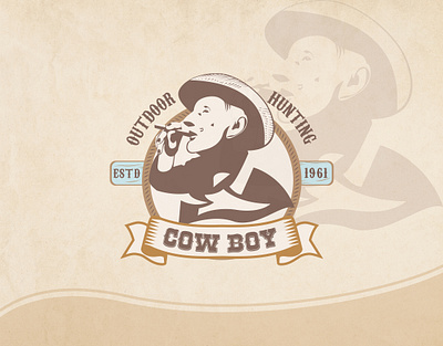 Cowboy Vintage Mascot Logo branding illustration logo design logo designer logo type mascot logo minimalist logo design vector vintage logo vintage mascot logo