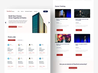 Standford Alumni - University Alumni Website Design design global indonesia ui uidesign uiux ux uxdesign webdesign website