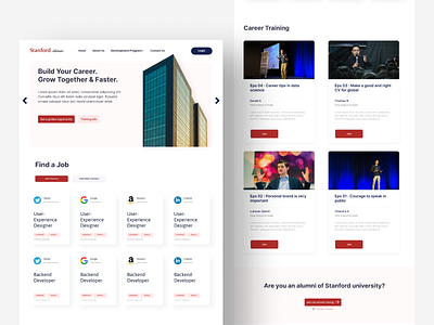 Standford Alumni - University Alumni Website Design design global indonesia ui uidesign uiux ux uxdesign webdesign website