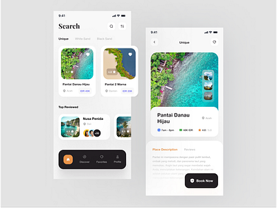 Mantai - Explore Beach in Indonesia android app beach clean design green image ios minimalist ticket travel travel app uidesign user experience user interface uxdesign