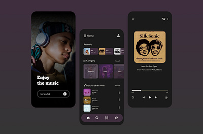 Music App app graphic design mobile mobile app music music app ui