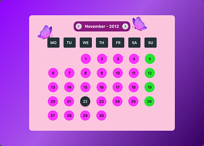 A Beautiful Calendar idea of the month - November 2012 animation design figma graphic design ui ux