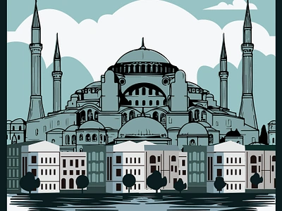 Around The World: Istanbul banner city city poster cityscape design graphic design illustration istanbul poster poster design skyline turkey